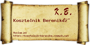 Kosztelnik Bereniké névjegykártya